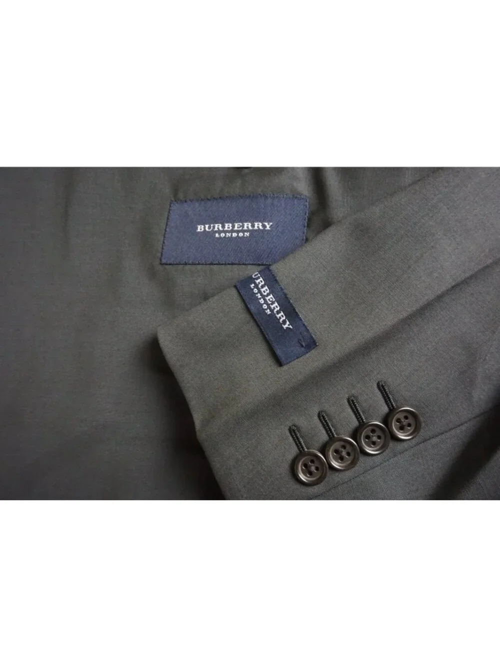 Burberry London Gray Blue Wool 2 Pc Suit Jacket Pants Sz 38R BRAND NEW